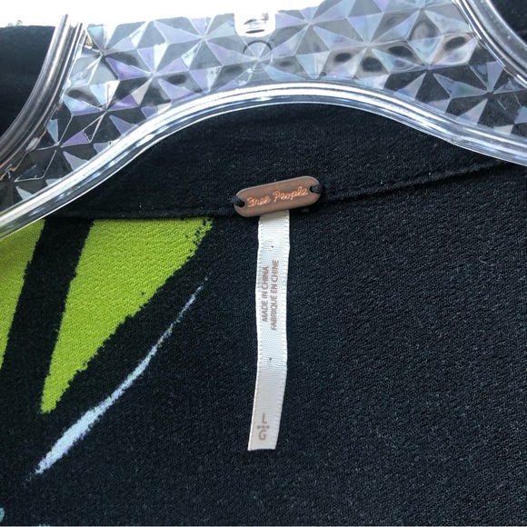 FREE PEOPLE Field of Butterflies Tunic Dress Top Black Multi Color Size Large - Picture 12 of 12